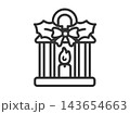 クリスマスランタンのアイコン（線画）のイラスト 143654663