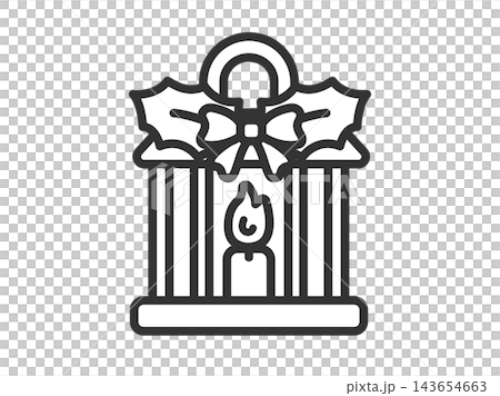 聖誕燈籠圖示（線條畫） 143654663