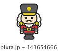 くるみ割り人形のアイコン（線画カラー）のイラスト 143654666