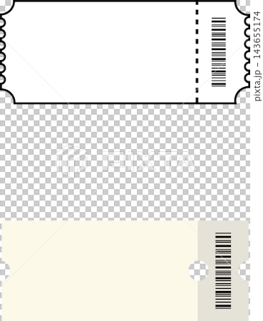 White-themed blank ticket set for adding text - Event admission ticket 143655174