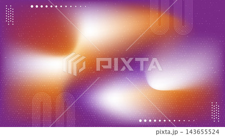 Abstract Purple Orange Gradient Background with Retro Geometric Lines 143655524