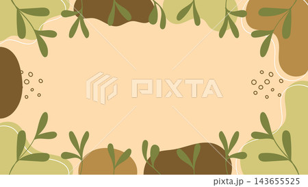 Nature Brown Abstract Organic Shapes and Line Art Botanical Banner. Nature Brown Abstract Organic Shapes and Line Art Botanical Banner. 143655525