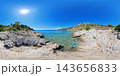 Rocky Aegean Sea Coast Near Athens, Greece, 360 VR Photo 8K 143656833
