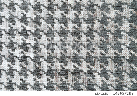 Houndstooth Pattern Fabric Texture Close Up 143657298