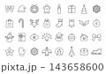 クリスマスに関するアイコンイラストセット　ベクター　線画 143658600