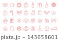クリスマスに関するアイコンイラストセット　ベクター　線画 143658601