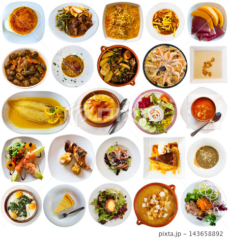 Catalonian dishes isolated on white 143658892