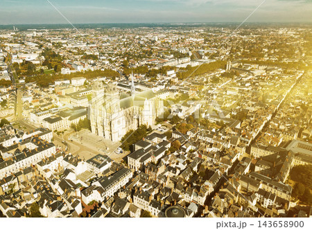 View of Orleans Cathedral and old buildings View of Orleans Cathedral and old buildings 143658900