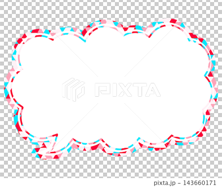 Stained glass style speech bubble, triangular pattern, elongated cloud shape Stained glass style speech bubble, triangular pattern, elongated cloud shape 143660171