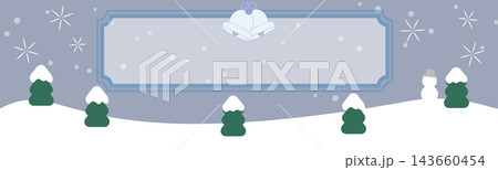 雪の中のベルモチーフがついた背景イラスト 雪の中のベルモチーフがついた背景イラスト 143660454