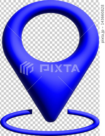 Location pin icon, blue glossy 3D map marker with ring base, navigation and destination concept Location pin icon, blue glossy 3D map marker with ring base, navigation and destination concept 143660828