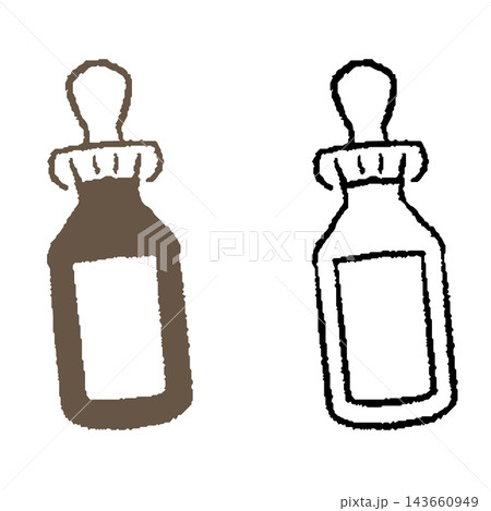 手描きの美容液のイラストと線画 手描きの美容液のイラストと線画 143660949