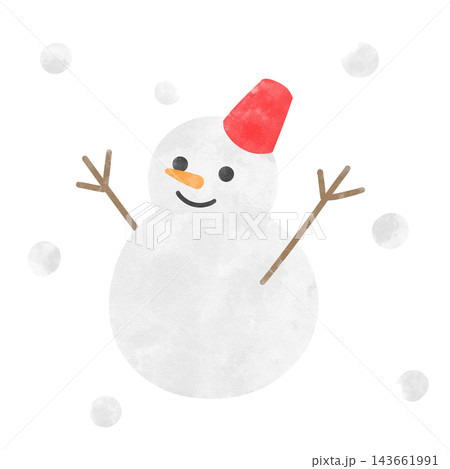 雪と雪だるまのアイコン 143661991