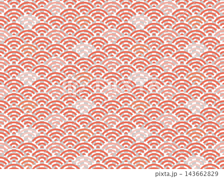 Red seamless Japanese pattern background (Seigaiha pattern) Red seamless Japanese pattern background (Seigaiha pattern) 143662829