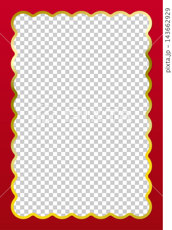 Red and gold wavy frame background (A4 size compatible) 143662929
