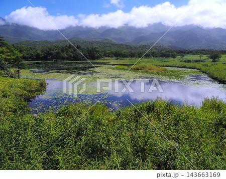 夏の知床連山と一湖 夏の知床連山と一湖 143663169