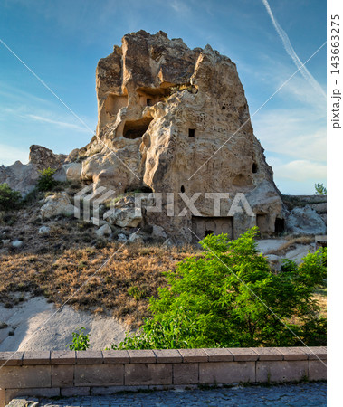 Ancient rock-cut cave dwellings in Cappadocia, Nevsehir, Turkey Ancient rock-cut cave dwellings in Cappadocia, Nevsehir, Turkey 143663275