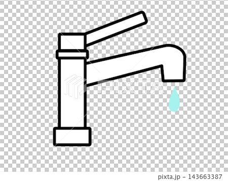 Illustration of water flowing through a tap Illustration of water flowing through a tap 143663387