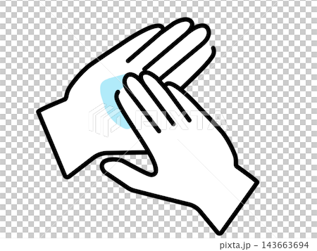 Illustration of a Hand Applying Hand Cream Illustration of a Hand Applying Hand Cream 143663694