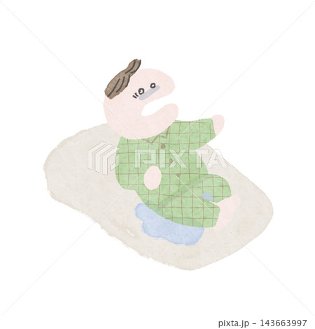 水彩風おねしょして青ざめている子どもイラスト 水彩風おねしょして青ざめている子どもイラスト 143663997