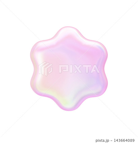 ゆめかわいい3Dイラストオーロラ素材　キラキラ 143664089
