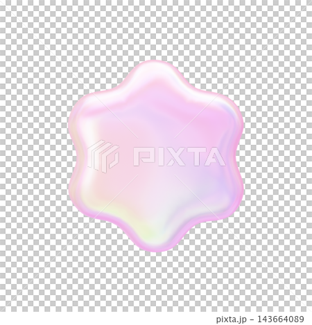 ゆめかわいい3Dイラストオーロラ素材　キラキラ 143664089