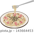 フォーク付きのきのこの和風スパゲティ 143664453