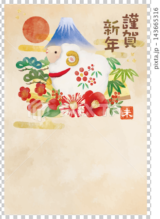以綿羊為主題的新年賀卡模板,包含新年祝福語。 以綿羊為主題的新年賀卡模板,包含新年祝福語。 143665316