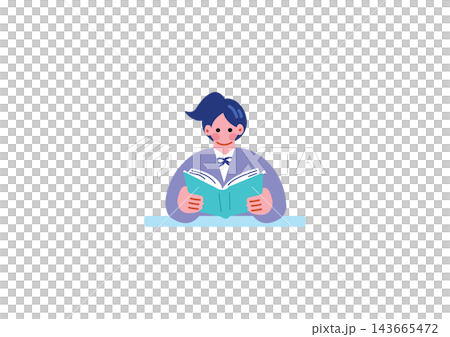 Illustration of female students studying Illustration of female students studying 143665472