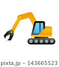 クラッシャー付きショベルカーのシンプルなベクターイラスト 143665523