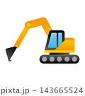 バケット付きショベルカーのベクターイラスト 143665524