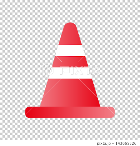 Vector illustration of a red and white traffic cone Vector illustration of a red and white traffic cone 143665526