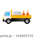 工事用品を積載したトラックのベクターイラスト 143665535
