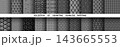 Geometric set of seamless black and gray patterns. Simple vector graphics 143665553