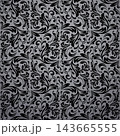 Flower pattern. Seamless gray and black ornament. Graphic vector background 143665555