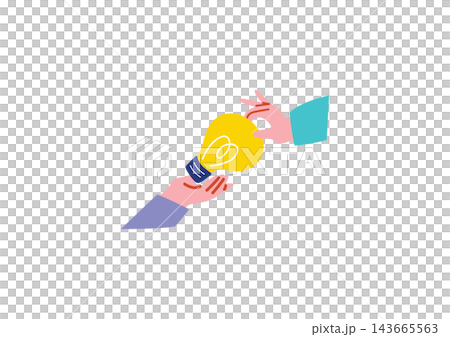 アイディアを閃くイメージイラスト アイディアを閃くイメージイラスト 143665563