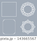 Set of decorative frames Elegant vector element for design in Eastern style, place for text. Floral gray and white frames. Lace illustration for invitations and greeting cards 143665567