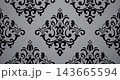 Floral pattern. Seamless vector background. Vintage wallpaper in the Baroque style. Gray and black ornament for fabric, wallpaper, packaging. Ornate Damask flower illustration 143665594