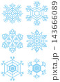 Set of Blue Snowflake Vector Icons Isolated on White Background 143666089