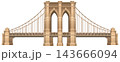 Brooklyn Bridge Vector Illustration Isolated on White Background 143666094