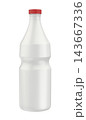 Blank white plastic yogurt or milk bottle 143667336
