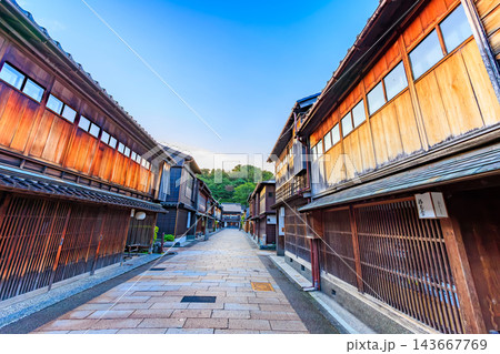 石川県 金沢市 早朝の ひがし茶屋街 石川県 金沢市 早朝の ひがし茶屋街 143667769