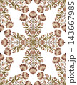 Vector seamless pattern with tracery folk art flowers. Texture with wildflower arrangement. Decorative ornate floral background 143667985