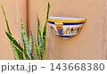 Cefalu, Italy. 21 August 2026. A decorative, typical Sicilian wall-mounted planter. 143668380