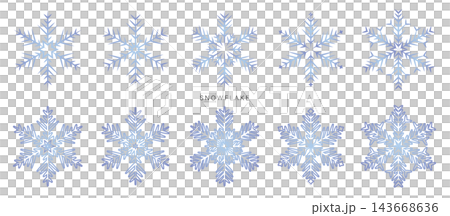 美しい雪の結晶のイラスト素材セット ベクター 白背景 冬 クリスマス 美しい雪の結晶のイラスト素材セット ベクター 白背景 冬 クリスマス 143668636
