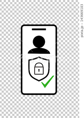 Smartphone security measures illustration to safely protect personal information. Smartphone security measures illustration to safely protect personal information. 143669183