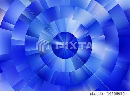 Blue concentric circle background. Layered radial mosaic rings. Blue concentric circle background. Layered radial mosaic rings. 143669394