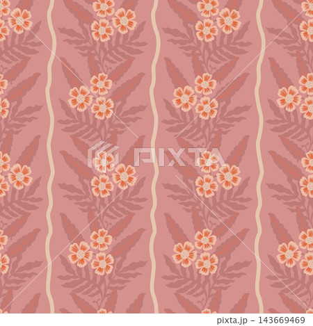 Wavy Stripe Floral Trail in Blush Pink 143669469
