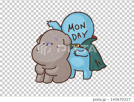A dog becomes depressed upon realizing that a blue Monday is looming (Blue Monday/Monday blues). A dog becomes depressed upon realizing that a blue Monday is looming (Blue Monday/Monday blues). 143670327