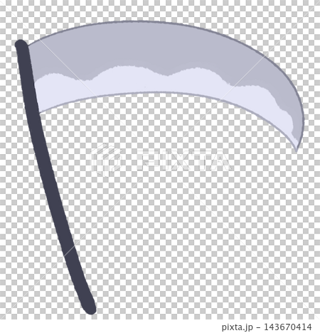 Hand-drawn illustration of a scythe, featuring a Halloween Grim Reaper motif. Hand-drawn illustration of a scythe, featuring a Halloween Grim Reaper motif. 143670414